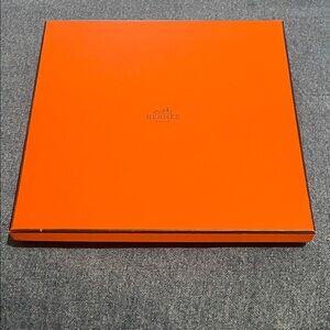 Hermes Orange Scarf Box with ribbon
